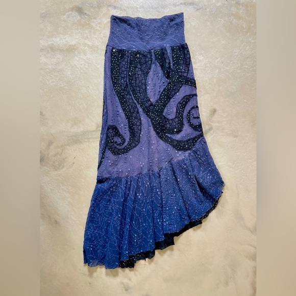 Handmade Goth Purple Octopus Tentacle Skirt - Size Small, Sequin Appliqué - Picture 5 of 5
